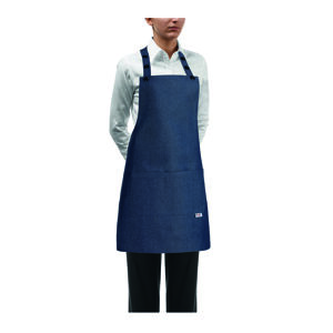 EGOCHEF Kuchárska zástera ku krku s vreckom DÁMSKA- Jeans